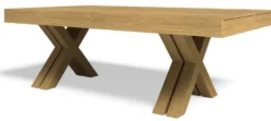 Casa Padrino Luxus Esstisch Naturfarben 200-604 x 110 x H. 77 cm - Ausziehbarer Massivholz Konferenztisch - Esszimmer Möbel - Büro Möbel - Massivholz Möbel - Luxus Möbel