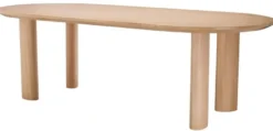 Casa Padrino Luxus Esstisch Naturfarben 244 x 109,5 x H. 77 cm - Ovaler Massivholz Küchentisch - Esszimmer Möbel - Küchen Möbel - Luxus Möbel - Luxus Einrichtung