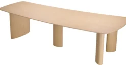 Casa Padrino Luxus Esstisch Naturfarben 300 x 120 x H. 76,5 cm - Massivholz Küchentisch mit leicht gebogener Tischplatte - Esszimmer Möbel - Küchen Möbel - Luxus Möbel - Luxus Einrichtung
