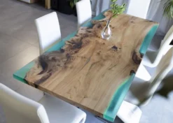 Casa Padrino Luxus Esstisch Naturfarben / Braun / Grün 200 cm
