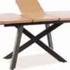 Casa Padrino Luxus Esstisch Naturfarben / Matt Schwarz 160-200 x 90 x H. 76 cm - Ausziehbarer Küchentisch - Esszimmer Möbel - Küchen Möbel - Luxus Möbel