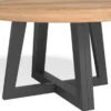 Casa Padrino Luxus Esstisch Naturfarben / Schwarz 140-320 x 140 x H. 77 cm - Runder ausziehbarer Massivholz Konferenztisch - Esszimmer Möbel - Büro Möbel - Massivholz Möbel - Luxus Möbel