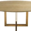 Casa Padrino Luxus Esstisch Naturfarben / Messing 200 x 120 x H. 76 cm - Ovaler Küchentisch - Luxus Esszimmer Möbel