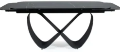 Casa Padrino Luxus Esstisch Schwarz / Matt Schwarz 160-240 x 95 x H. 76 cm - Ausziehbarer Küchentisch mit gehärteter Glaskeramik Tischplatte - Esszimmer Möbel - Luxus Möbel