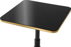 Casa Padrino Luxus Esstisch Schwarz / Messing 74 x 74 x H. 75,5 cm - Luxus Esszimmermöbel