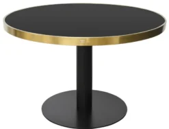 Casa Padrino Luxus Esstisch Schwarz / Gold 120 x H. 76 cm - Designer Esszimmermöbel