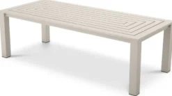 Casa Padrino Luxus Esstisch Sandfarben 240 x 105 x H. 74,5 cm - Wetterbeständiger Aluminium Tisch - Garten Tisch - Terrassen Tisch - Garten Möbel - Terrassen Möbel - Luxus Qualität