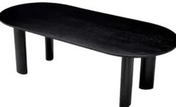 Casa Padrino Luxus Esstisch Schwarz 244 x 109,5 x H. 77 cm - Ovaler Massivholz Küchentisch - Esszimmer Möbel - Küchen Möbel - Luxus Möbel - Luxus Einrichtung