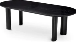 Casa Padrino Luxus Esstisch Schwarz 244 x 109,5 x H. 77 cm - Ovaler Massivholz Küchentisch - Esszimmer Möbel - Küchen Möbel - Luxus Möbel - Luxus Einrichtung