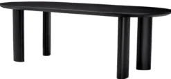 Casa Padrino Luxus Esstisch Schwarz 244 x 109,5 x H. 77 cm - Ovaler Massivholz Küchentisch - Esszimmer Möbel - Küchen Möbel - Luxus Möbel - Luxus Einrichtung