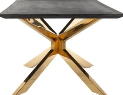 Casa Padrino Luxus Esstisch Schwarzgrau / Gold 240 x 100 x H. 75 cm - Rechteckiger Küchentisch mit Massivholz Tischplatte - Esszimmer Möbel - Küchen Möbel - Luxus Möbel - Luxus Einrichtung