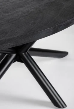 Casa Padrino Luxus Esstisch Schwarz 200 x 110 x H. 76 cm - Ovaler Küchentisch mit Massivholz Tischplatte und pulverbeschichteten Stahl Beinen - Esszimmer Möbel - Küchen Möbel - Luxus Möbel