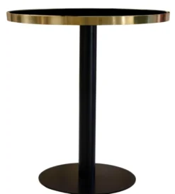 Casa Padrino Luxus Esstisch Schwarz / Gold 70 x H. 76 cm - Designer Esszimmermöbel