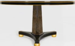 Casa Padrino Luxus Esstisch Schwarz / Bronzefarben / Gold Ø 150 x H. 78 cm - Runder Massivholz Küchentisch - Esszimmertisch - Luxus Esszimmer Möbel