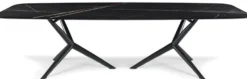 Casa Padrino Luxus Esstisch Schwarz 300 x 120 x H. 75 cm - Esszimmertisch mit hochwertiger Keramik Tischplatte - Moderne Esszimmer Möbel - Luxus Qualität - Made in Italy