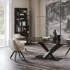 Casa Padrino Luxus Esstisch Schwarz / Schwarz 300 x 120 x H. 75 cm - Esszimmertisch mit hochwertiger Keramik Tischplatte - Moderne Esszimmer Möbel - Luxus Qualität - Made in Italy