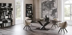 Casa Padrino Luxus Esstisch Schwarz / Schwarz 300 x 120 x H. 75 cm - Esszimmertisch mit hochwertiger Keramik Tischplatte - Moderne Esszimmer Möbel - Luxus Qualität - Made in Italy
