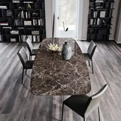 Casa Padrino Luxus Esstisch Schwarz / Schwarz 300 x 120 x H. 75 cm - Esszimmertisch mit hochwertiger Keramik Tischplatte - Moderne Esszimmer Möbel - Luxus Qualität - Made in Italy