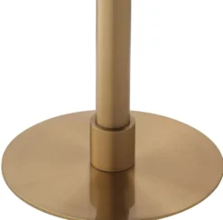 Casa Padrino Luxus Esstisch Schwarz / Messing Ø 80 x H. 76 cm - Runder Edelstahl Küchentisch mit Keramik Tischplatte - Esszimmer Möbel - Esszimmer Einrichtung - Luxus Möbel - Luxus Einrichtung