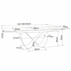 Casa Padrino Luxus Esstisch Weiß / Bernstein / Messing 160-240 cm - Ausziehbar