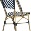 Casa Padrino Luxus Esszimmer Stuhl 6er Set Weiß / Schwarz / Beige 49 x 46 x H. 91 cm - Luxus Rattan Garten Stühle - Esszimmer Möbel - Garten Möbel - Rattan Möbel - Luxus Möbel
