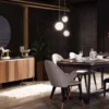 Casa Padrino Luxus Esszimmerstuhl 6er Set mit Armlehnen Grau / Schwarz / Kupfer 52 x 52 x H. 88 cm - Esszimmer Möbel - Restaurant Möbel - Esszimmer Einrichtung - Luxus Möbel - Luxus Einrichtung