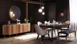 Casa Padrino Luxus Esszimmerstuhl 6er Set mit Armlehnen Grau / Schwarz / Kupfer 52 x 52 x H. 88 cm - Esszimmer Möbel - Restaurant Möbel - Esszimmer Einrichtung - Luxus Möbel - Luxus Einrichtung