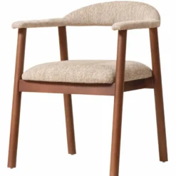 Casa Padrino Luxus Esszimmer Stuhl mit Armlehnen Beige / Braun H. 75 cm - Esszimmer Möbel