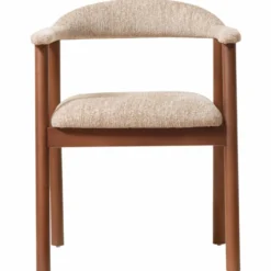 Casa Padrino Luxus Esszimmer Stuhl mit Armlehnen Beige / Braun H. 75 cm - Esszimmer Möbel