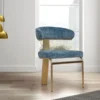 Casa Padrino Luxus Esszimmer Stuhl Blau / Gold H. 83 cm