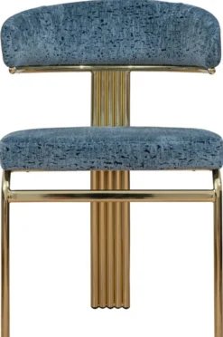 Casa Padrino Luxus Esszimmer Stuhl Blau / Gold H. 83 cm
