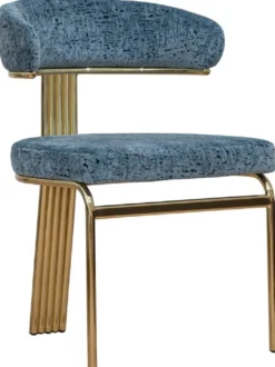 Casa Padrino Luxus Esszimmer Stuhl Blau / Gold H. 83 cm