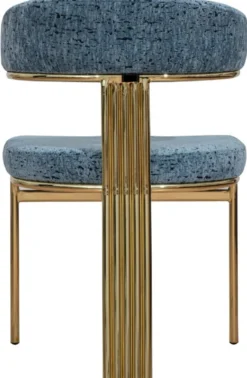 Casa Padrino Luxus Esszimmer Stuhl Blau / Gold H. 83 cm