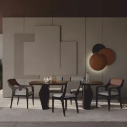 Casa Padrino Luxus Esszimmer Set - 1 Esstisch und 6 Esszimmer Stühle - Hotel & Esszimmer Möbel