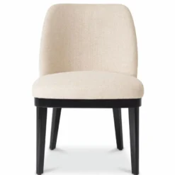 Casa Padrino Luxus Esszimmer Stuhl Naturfarben / Schwarz H. 79 cm - Esszimmer Möbel