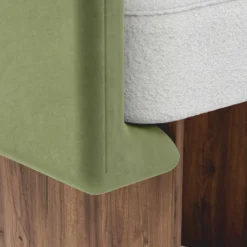 Casa Padrino Luxus Esszimmer Stuhl mit Armlehnen Grün / Weiß / Braun - Premium Qualität