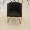 Casa Padrino Luxus Esszimmerstuhl Schwarz / Gold 60 x 56 x H. 80 cm - Luxus Esszimmer Möbel - Luxus Qualität