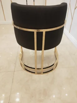 Casa Padrino Luxus Esszimmerstuhl Schwarz / Gold 60 x 56 x H. 80 cm - Luxus Esszimmer Möbel - Luxus Qualität