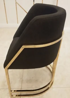 Casa Padrino Luxus Esszimmerstuhl Schwarz / Gold 60 x 56 x H. 80 cm - Luxus Esszimmer Möbel - Luxus Qualität
