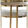 Casa Padrino Luxus Esszimmer Stuhl mit Armlehnen Silber / Gold H. 88 cm