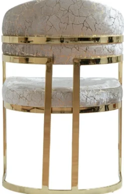 Casa Padrino Luxus Esszimmer Stuhl mit Armlehnen Silber / Gold H. 88 cm