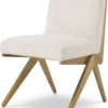 Casa Padrino Luxus Esszimmerstuhl Creme / Messingfarben 54,5 x 62 x H. 80 cm - Luxus Esszimmer Möbel