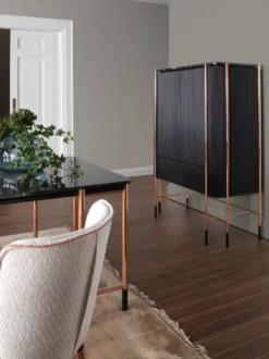 Casa Padrino Luxus Esszimmer Stuhl 6er Set Weiß / Schwarz / Kupfer 50 x 54 x H. 83 cm - Esszimmer Möbel - Restaurant Möbel - Hotel Möbel - Luxus Möbel - Luxus Kollektion