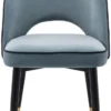 Casa Padrino Luxus Esszimmerstuhl Set Blau / Schwarz / Messing 53 x 56 x H. 84 cm - Esszimmerstühle mit edlem Samtstoff - Esszimmer Möbel