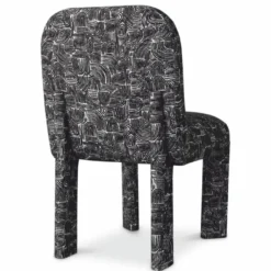 Casa Padrino Luxus Esszimmer Stuhl Schwarz / Weiß H. 84,5 cm - Esszimmer Möbel
