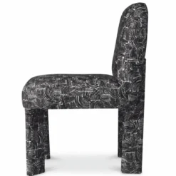 Casa Padrino Luxus Esszimmer Stuhl Schwarz / Weiß H. 84,5 cm - Esszimmer Möbel