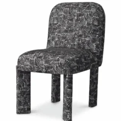 Casa Padrino Luxus Esszimmer Stuhl Schwarz / Weiß H. 84,5 cm - Esszimmer Möbel