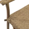 Casa Padrino Luxus Esszimmerstuhl Naturfarben 58,5 x 55,5 x H. 91,5 cm - Massivholz Stuhl mit Armlehnen und handgewebtem Rattangeflecht - Luxus Esszimmer Möbel
