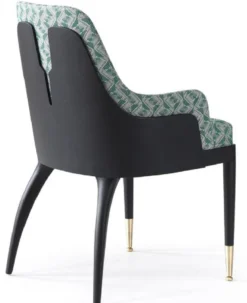 Casa Padrino Luxus Esszimmer Set Grün Muster / Schwarz / Messing - 1 Luxus Esstisch & 8 Luxus Esszimmerstühle - Esszimmer Möbel - Luxus Möbel - Luxus Kollektion