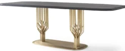 Casa Padrino Luxus Esszimmer Set Grün Muster / Schwarz / Messing - 1 Luxus Esstisch & 8 Luxus Esszimmerstühle - Esszimmer Möbel - Luxus Möbel - Luxus Kollektion